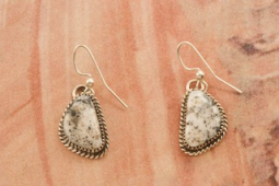 Native American Jewelry Genuine White Buffalo Turquoise Earrings